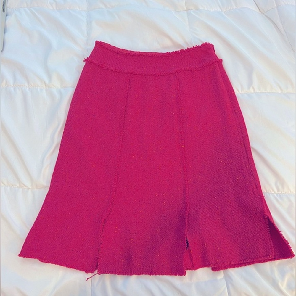 Susan Bristol Womens Wool Blend High Waisted A-Line Mini Skirt Hot Pink Size 6